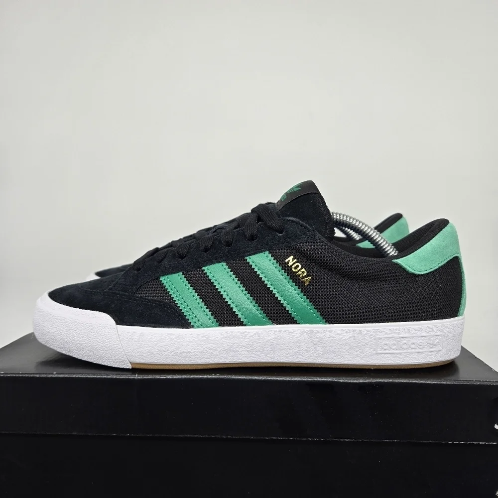 New adidas Nora 'Black Court Green' Men's Suede Shoes Size 10